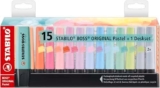 Evidenziatore – STABILO BOSS ORIGINAL Pastel Desk-Set – 15 Evidenziatori in 14 colori assortiti