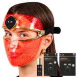 FAQ 202 Maschera LED Viso con Fototerapia NIR+7 LED – Maschera Viso Antirughe con Luce Rossa – Maschera Viso Antietà – Dispositivo indossabile senza fili – Maschera Viso Led con 600 Punti Luminosi