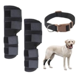 FDGGT 1 Paio di Ginocchiere per Animali Domestici, 1 Collare per Animali Domestici, Equipaggiamento Protettivo per Cani, Equipaggiamento Protettivo per Articolazioni, Forniture per Animali Domestici