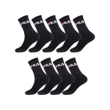 FILA Calzini Uomo Cotone, Set di 9 Calze Sportive Uomo, Nero, Taglie 43/46