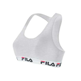 FILA Reggiseno Donna Cotone, Reggiseno Sportivo, Senza Ferretto, Grigio, Taglie XS