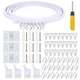 FOGAWA Binario Curvo per Tende a Soffitto 5M Binario per Tenda Scorrevole a Soffitto Binario Tende per Finestre Binario a Soffitto PVC per Tende Stanze L U a Forma Tende Divisori Camper Doccia