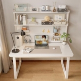 FORRTY Tavolo Studio Scrivania Computer Casa Scrivania Camera Letto Libreria Scrivania Integrata Scrivania Cancelleria Design Con Piastra Forata Doppio Spazio Archiviazione(Double layer,120cm(47.2in))