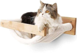 FUKUMARU Amaca per Gatti a Parete, Grande Porta Gatti – Letto e Trespoli Moderni – Mobili per Gatti di Alta Qualità per Dormire Rilassati, Contiene Facilmente 18 kg, Flanella Bianca