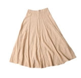 FULBHPRINT Gonna in cashmere 100% donna autunno inverno gonna in cashmere a vita alta a media lunghezza gonna spessa a trapezio in maglia mezza lunghezza, Cashmere Nudo, Taglia unica