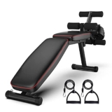 FZYE Panca Pesi Standard Regolabile Attrezzo da Palestra per distensioni su Panca con 4 Posizioni per la Schiena, Due Fasce per Esercizi, Sollevamento Pesi per Tutto Il Corpo e allename