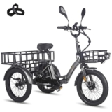 Fafrees 2025 F20 Mate E triciclo [ufficiale] freno posteriore triplo 21 Ah batteria da donna E Bike da uomo 65 N.m, bicicletta elettrica con 3 ruote aggiornamento (carrello anteriore + grande cestello