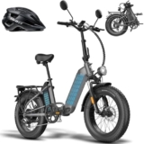 Fafrees Bici Elettrica Pieghevole Due Batterie 48V/12Ah×2 Bicicletta Elettrica, 20″×4.0 Fat Tire, Autonomia di 160km, Fat Bike Ebike per Adulti Uomo Donna, con Schermo LCD, Specchietti,Caschi,Grigio