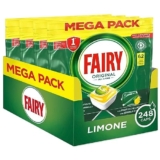 Fairy Detersivo Pastiglie Lavastoviglie, Brillantante, 248 Capsule, Original Limone, Pulente Al Primo Lavaggio, Efficace Sul Grasso Incrostato Con Azione Brillante