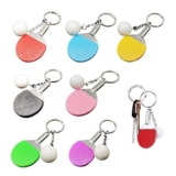 Fayemint 7 Pezzi Mini Portachiavi Sport, Portachiavi Creativo in Metallo, Mini Ping-Pong Portachiavi, Ciondolo a Vento Sportivo, per Chiavi, Auto, Borse, Zaini