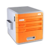 File Manager- 4 cassetti ufficio archivio documenti cassettiera, tipo password serratura archivio archivio armadio ufficio portatile e ordinato scatola portaoggetti (colore: blu) (arancione)