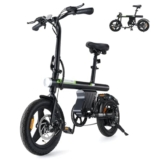 Finbike Bici Elettrica Pieghevole, 14″ Bici Elettrica da 280.8 WH Batteria, Autonomia di 35-60 KM Bici Pieghevole da Città, Motore 250W, 3 Modalità Di Velocità, E-Bike per Adulti E Adolescente