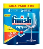 Finish Power All in 1 Pastiglie Lavastoviglie al Limone, 110 Capsule, pastiglie per lavastoviglie Pulizia Efficace ad Ogni Lavaggio