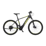 Fischer Mountainbike Montis 5.0i, Bicicletta elettrica per Uomo e Donna | RH 51 cm Motore Medio 50 NM | Batteria da 36 V nel Telaio E-Bike | MTB, Nero/Giallo, 51cm-504Wh