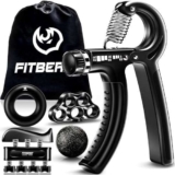 FitBeast Hand Grip Molla Avambraccio Gripper – Pacco da 5, Pinza per Avambracci Attrezzi, Attrezzo per Esercitare Le Dita, Finger Stretcher, Anello per Esercizi & Palla Antistress per Atleti