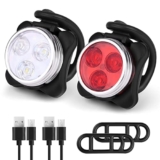 Flintronic Luci Bicicletta, Luci Bici LED, Luce per Bicicletta, Luci Bicicletta Ricaricabili USB, Impermeabile Super Luminosa, 4 Modalità di Luminosità, Per Bici da Strada Mountain Bike