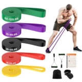 Fokky Bande Elastiche Fitness 5 Pezzi Banda Elastica di Resistenza per Trazioni, Bande Elastici Fitness con Borsa, Bande Elastiche di Resistenza, Resistance Bands per Calisthenics