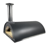 Forno A Legna Da Esterno, Per Pizza, Pane, Carne – Alfonso 6 Pizze, Nero Antracite, Camera Di Cottura Diretta In Acciaio Inox E Mattoni Refrattari Alimentari, Coibentato Con Skamotec