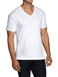 Fruit of the Loom Men’s Stay Tucked V-Neck T-Shirt, Classic Fit-White-72 Pack, X-Large