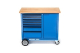 GEDORE Carrello Portautensili Vuoto, Carrello da Officina Vuoto con 7 Cassetti e Piano in Legno, Carrello da Officina con Ruote, Lamiera di Acciaio, 1504 0511