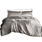 GEEKCOOK Set di Biancheria da Letto,Biancheria da Letto in Quattro Pezzi di Seta Color Puro pigmento 100% gelso