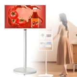 GIZMIT Schermo TV Portatile Intelligente con Telecomando, Tablet TV Portatile da 32 Pollici | Monitor Touch Screen con Supporto | TV Mobile Wireless su Ruote | Batteria Integrata D-4+64G