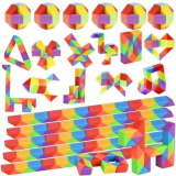 GOLDGE 24 Pack Mini Colorato Serpente Magico, 24 Blocchi Giocattolo Twist Cubo Puzzle Gadget Bambini Regalini Fine Festa Compleanno per Ragazzi