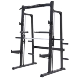 GORILLA SPORTS® Palestra Multifunzione con Smith Machine – Bilanciere Guidato per Dischi 30/50 mm, Max 300 kg – Attrezzo Home Gym, Stazione Multipower Palestra, Rack Struttura per Trazioni