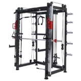 GORILLA SPORTS® Smith Machine – Multifunzione, con Bilanciere Olimpico, Cavi, Lat Machine, Dip Station, Regolabile, Accessori – Multipower Palestra, Squat Rack, Power Cage, Sollevamento Pesi, Fitness