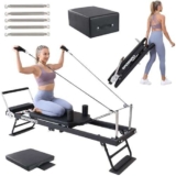 GRDSGRD Macchina Pilates Reformer Attrezzatura pieghevole Pilates Reformer Machine per allenamenti a casa, macchina portatile Reformer Pilates per palestra domestica,Nero