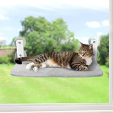 GUUSII HOME Amaca per Gatti da Finestra Amaca Gatto Trespolo da Appendere con Potenti Ventose Letto Facile da Montare Tappetino Reversibile Stabile Mensole Cuccia 52 * 30cm Fino a 25kg da Interno