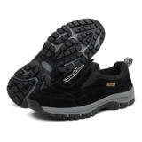 GYCF Scarpe da Trekking Leggere Uomo,Traspiranti Scarpe Senza Lacci,Leggere Antiscivolo Scarpe Ortopediche Camminare per All’aperto Viaggio Arrampicata,Nero,44EU