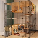 Gabbia Pieghevole in Metallo per Gatti e recinto per Cani – Recinto per Animali Domestici da Interno ed Esterno con Porta, lettiera, Ideale per Gattini, Gatti e Piccoli Animali – Design dure