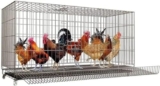 Gabbia professionale per pollaio, anatra, coniglio, pollame, gabbia d’allevamento extra larga, pollaio domestico, adatta per polli, anatre, oche e cani con vassoio mobile