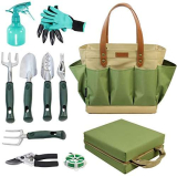 Garden Tool Tote bag solido con 11 pezzi attrezzi da giardinaggio, Best gift set organizer con verdure Garden Tool kit, free ginocchia