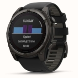 Garmin FENIX 8-51 MM, SOLARE, ZAFFIRO GRIGIO CARBONIO DLC TITANIO CON SILICONE NERO/GRIGIO CIOTTOLO