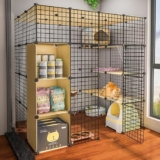 Generic Gabbia per gatti, box per gatti, fai da te, recinto in metallo, per esercizi e piccoli animali, con porta, bianco (C8)