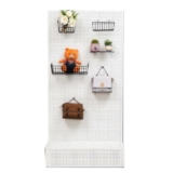 Generico Espositore per Prodotti in Metallo con 16 Ganci per pioli, espositore per Pannelli forati per la Vendita di Accessori, espositore per Boutique, Negozi, venditori (Nero, 19,7×11,8×47,2 pollic