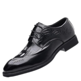 Generico Scarpe eleganti da uomo in pelle Stile Oxford formale con punta rotonda, suola in gomma, tacco a blocco – Antiscivolo, comode ed eleganti for matrimoni, lavoro e uso quotidiano(Dark_11)