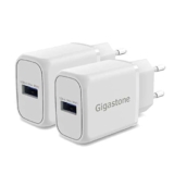 Gigastone Caricatore USB 18W 3A 6V, Set da 2, Caricatore Rapido Quick Charge 3.0, Compatibile con iPhone iPad Galaxy Google HTC LG Smartphones