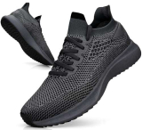 Giniros Scarpe Uomo Sneakers Scarpe Running Corsa Ginnastica Camminata Traspiranti Mesh Scarpe Ginnastica Uomo Comode Scarpe Uomo Outdoor Fitness Jogging Grigio Scuro 43EU