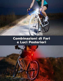 Glangeh Set Luci Bicicletta LED Ultra Sottile, USB Ricaricabile & Impermeabile IP65 Luce Bici Anteriore e Posteriore, 4+6 Modalità di Illuminazione Luci Bici per I’equitazione Notturna, Campeggio