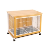 Grande Taglia Kennel cane Mobile Gabbia per cane in Metallo Legno Kennel cane Medio Piccolo Gabbia per Cani interno Gabbia per Cani di Piccolo Media Fino a 60 kg Elegante Recinto. (Color : Yellow, S