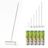 Grande rullo per peli di animali domestici con 6 manici estensibili e copertura antipolvere * 5 ricariche 300 fogli, extra appiccicoso e resistente, per la pulizia del pavimento del tappeto