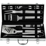 Grilljoy 20PC Set per Barbecue – Utensili per Barbecue in Acciaio Inossidabile con Custodia in Alluminio per Campeggio – Accessori per Barbecue Premium – Idee per Barbecue Ideali per Uomo