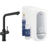 Grohe Blue Home Kit + rubinetto con beccuccio a L, orientabile, con filtro e funzione frizzante, silenzioso, frizzante, rubinetto con acqua frizzante e acqua filtrata, resistente alla pressione,