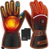 Guanti caldi invernali confortevoli, riscaldati elettrici, unisex, con batterie al litio ricaricabili da 5 V, 4000 mAh, porta di ricarica USB, scaldino a temperatura regolabile-L
