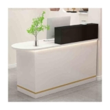 HBOOMOEM Banchi di Reception，Ufficio Bancone，Tavolo da Banco Cassa al Dettaglio，Bancone Casse con Cassetto，Adatto A Negozi di Abbigliamento, Saloni di Bellezza, Negozi, ECC.(White Black,Left_100CM)