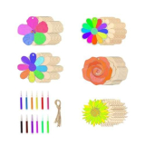 HIOQFR 30pcs Kit Lavoretti Creativi per Bambini Legno Fiori Fai Da Te Creativo Artigianato Legno Ornamenti da Appendere Decorazioni Giochi Dipingere Attività Creative Bricolage Regalo per Compleanno