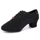 HIPPOSEUS Scarpe da Ballo Latino Nere con Tacco Basso da Donna Scarpe da Ballo Moderno Salsa Ritmo Pratica di Ballo con Tacco 5cm,42 EU